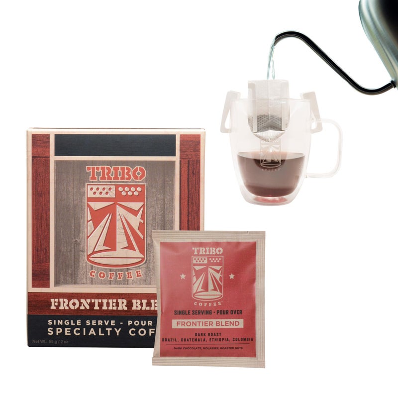 Tribo Coffee Single-Serve Portable Pour Over Drip Coffee - Frontier Blend - 10 Servings (Dark Roast) - Image 1